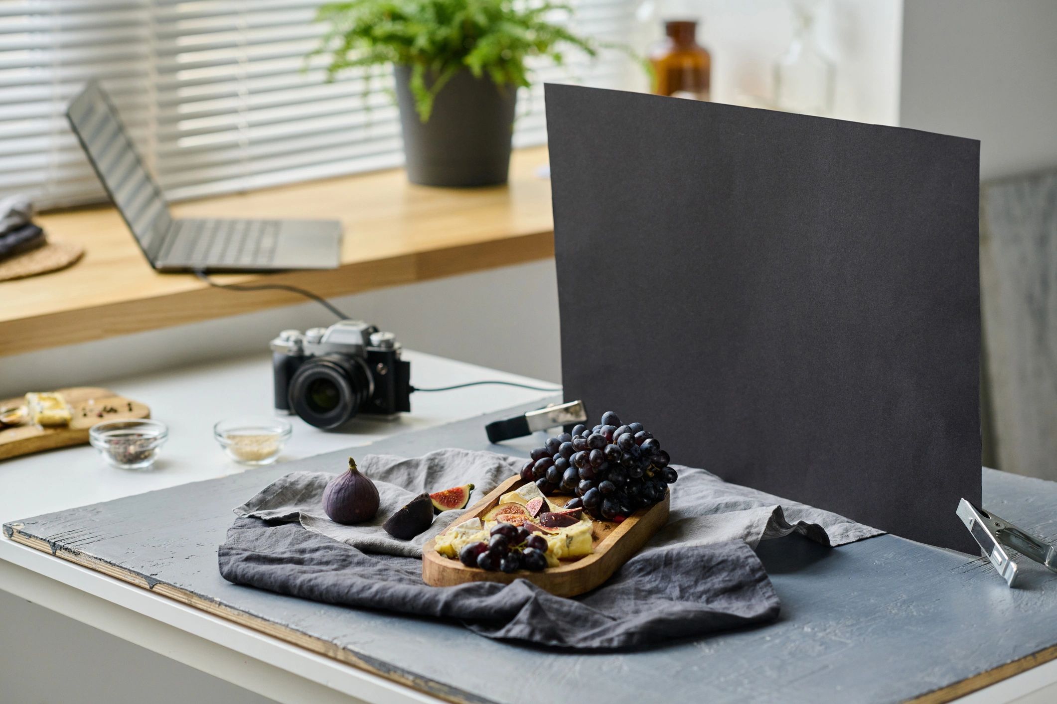Still life fruit arrangement prepared for a studio shoot