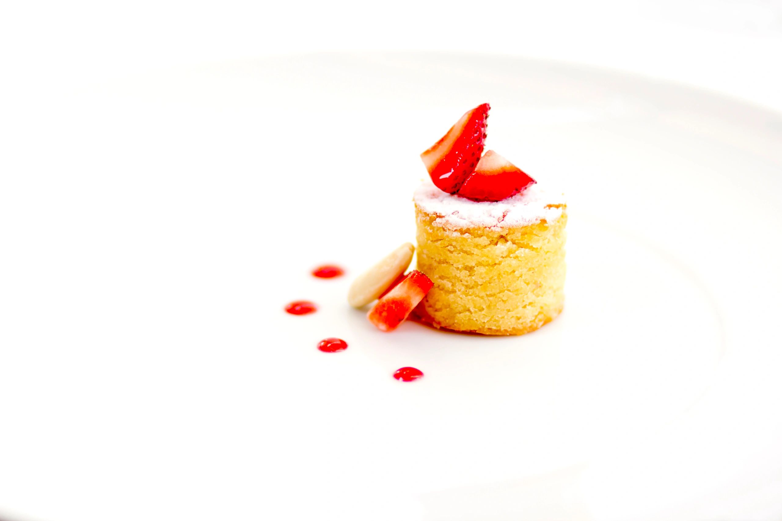Gourmet strawberry dessert photographed close up